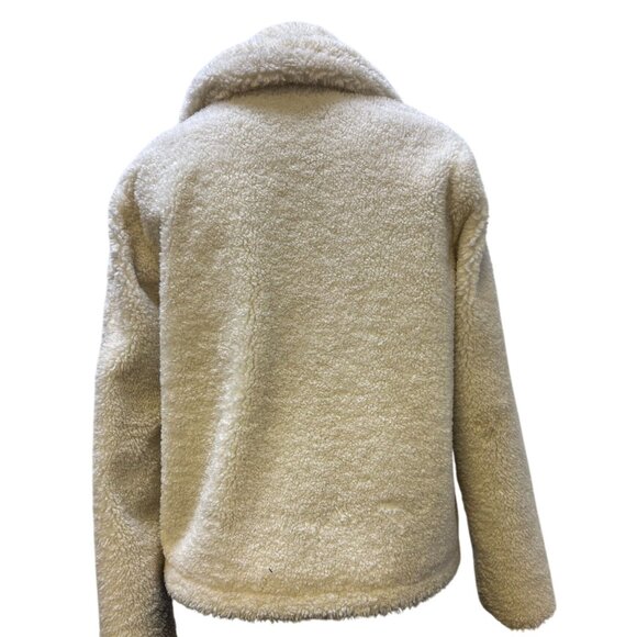 SAM New York White Fleece Jacket With Black Accents Size M - Picture 2 of 7